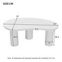 Voir la diapositive 4 : MERAX Table Basse Forme Irrégulière En Demi-lune Blanc