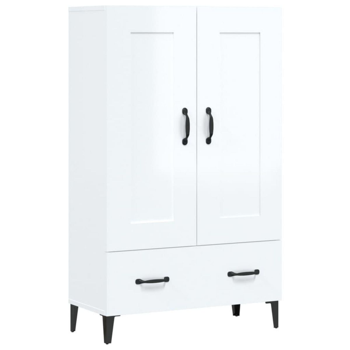 VIDAXL Buffet Blanc brillant 70x31x115 cm Bois d'ingenierie