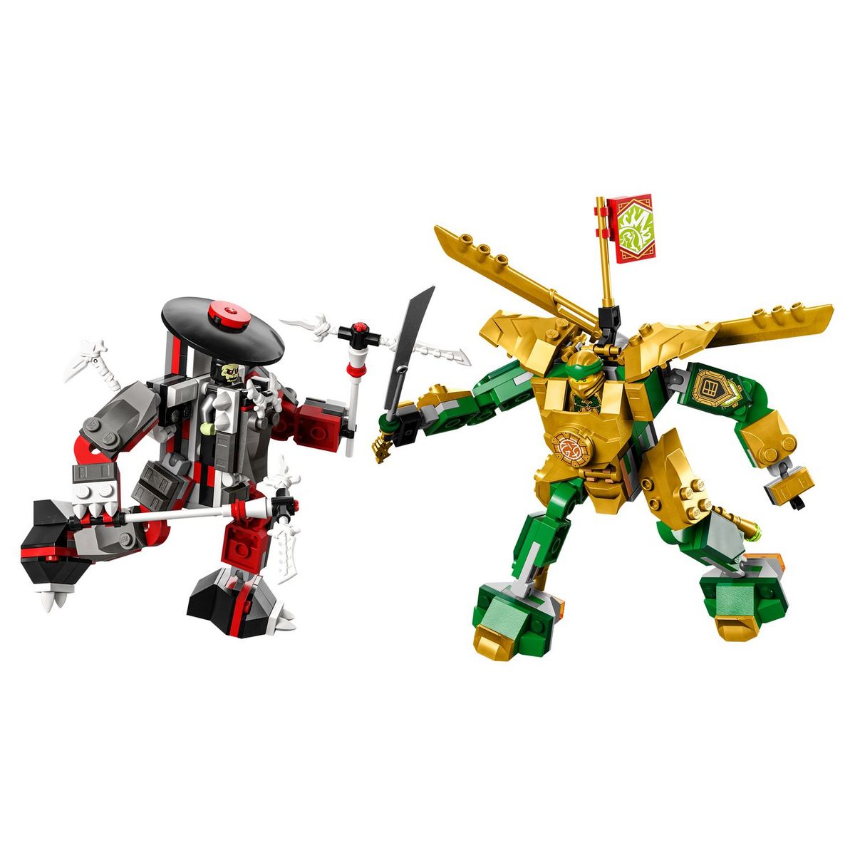 LEGO Ninjago 71781 Le combat des robots de Lloyd Évolution, Jouet pour Enfants de 6 Ans, avec Minifigurines Évolutives Guerrier Squelette et Lloyd Doré