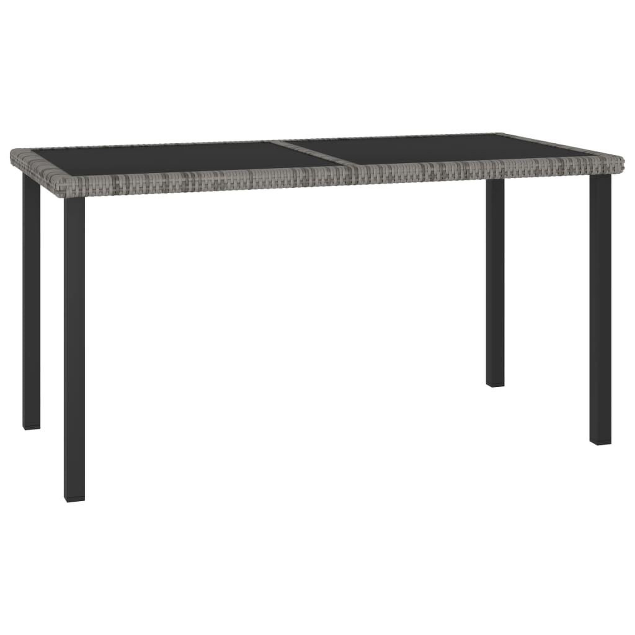 Voir la diapositive 3 : VIDAXL Ensemble a manger de jardin 5 pcs resine tressee gris