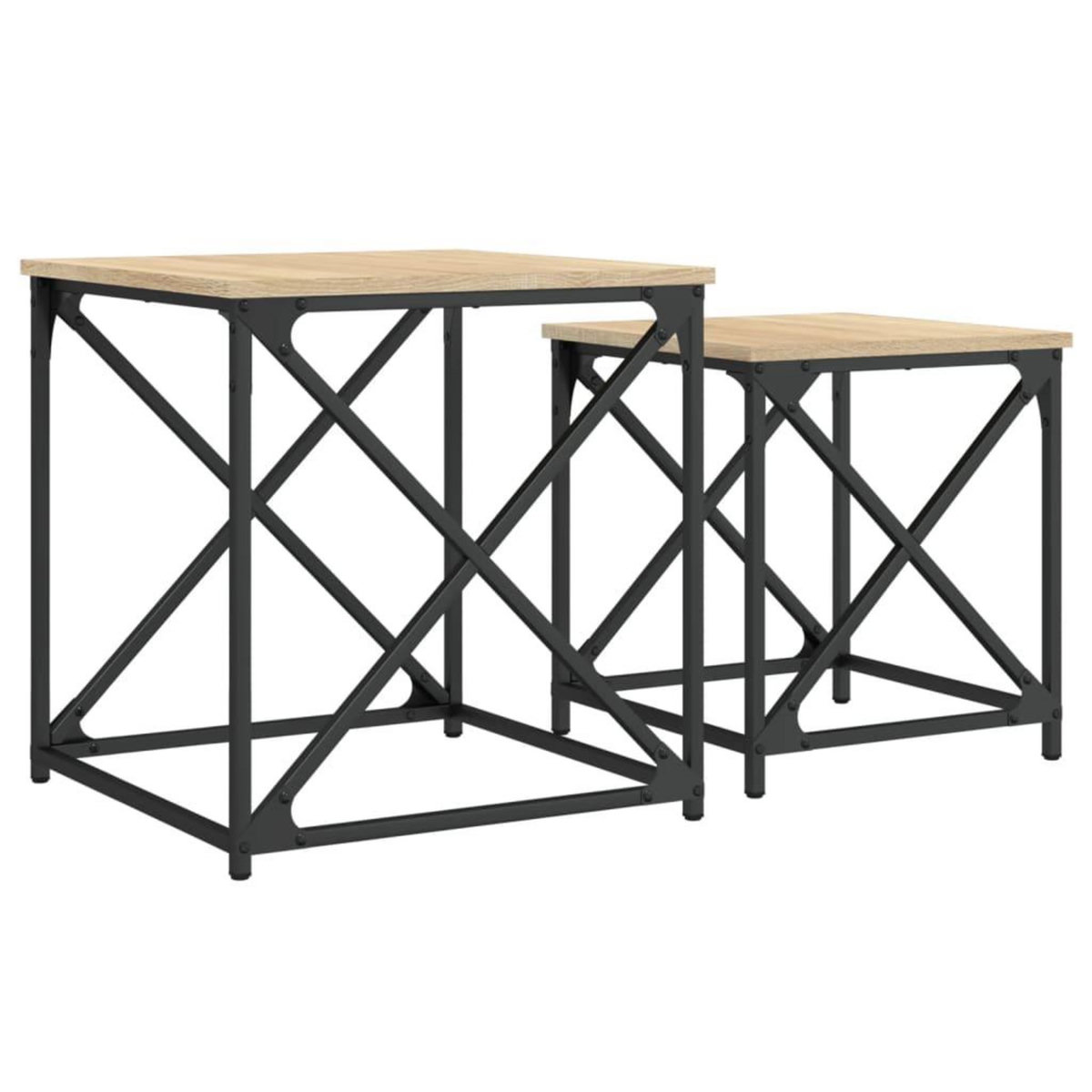 VIDAXL Tables basses gigognes 2 pcs chene sonoma bois d'ingenierie