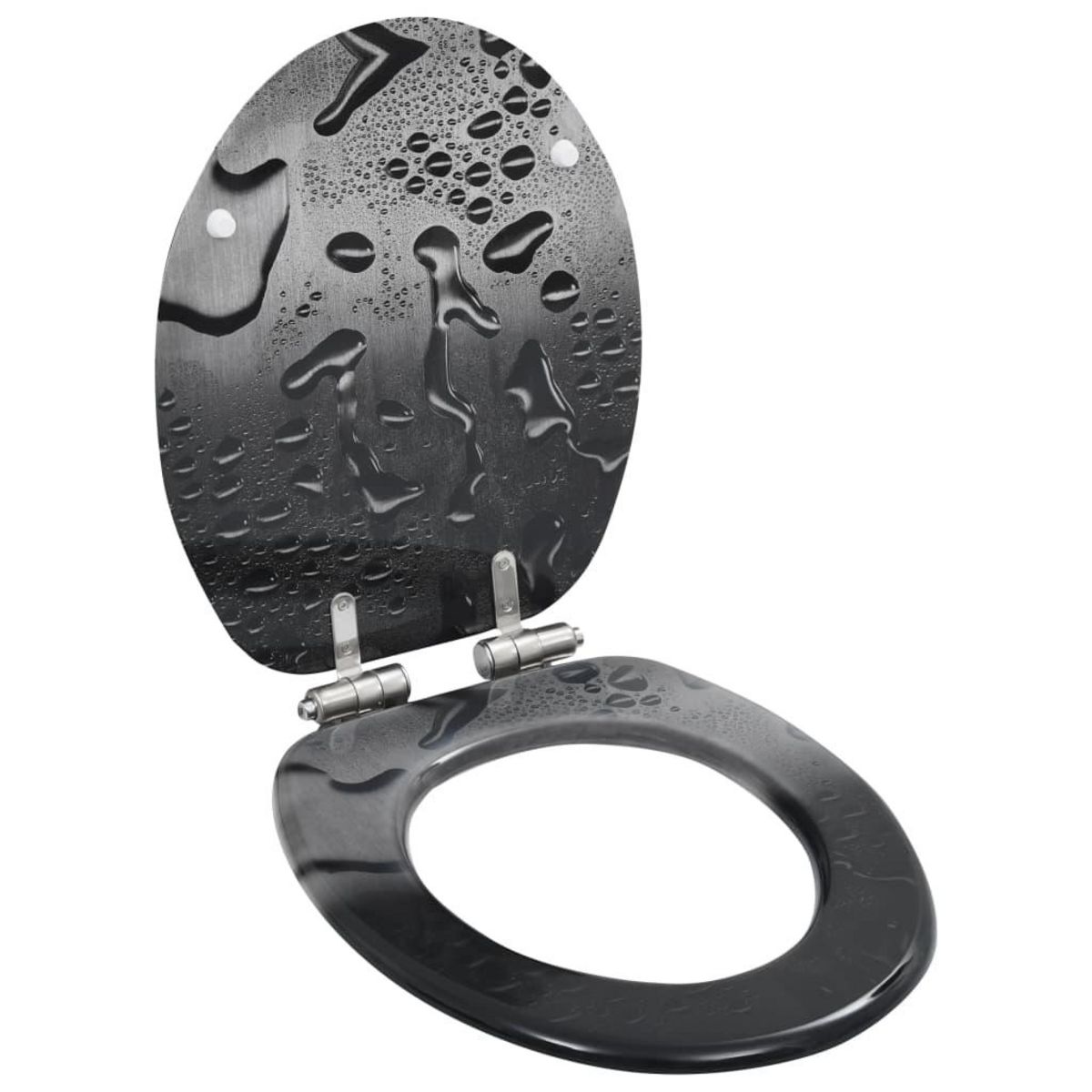 VIDAXL lot de 2 Siege WC MDF Couvercle fermeture douceur Goutte d'eau