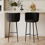 Voir la diapositive 2 : Rendez vous déco Lot de 2 chaises de bar en velours noir 75 cm-Rosy