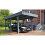 Forest Style Carport toit plat - Bois traité autoclave - 15,8 m² - LOUISON