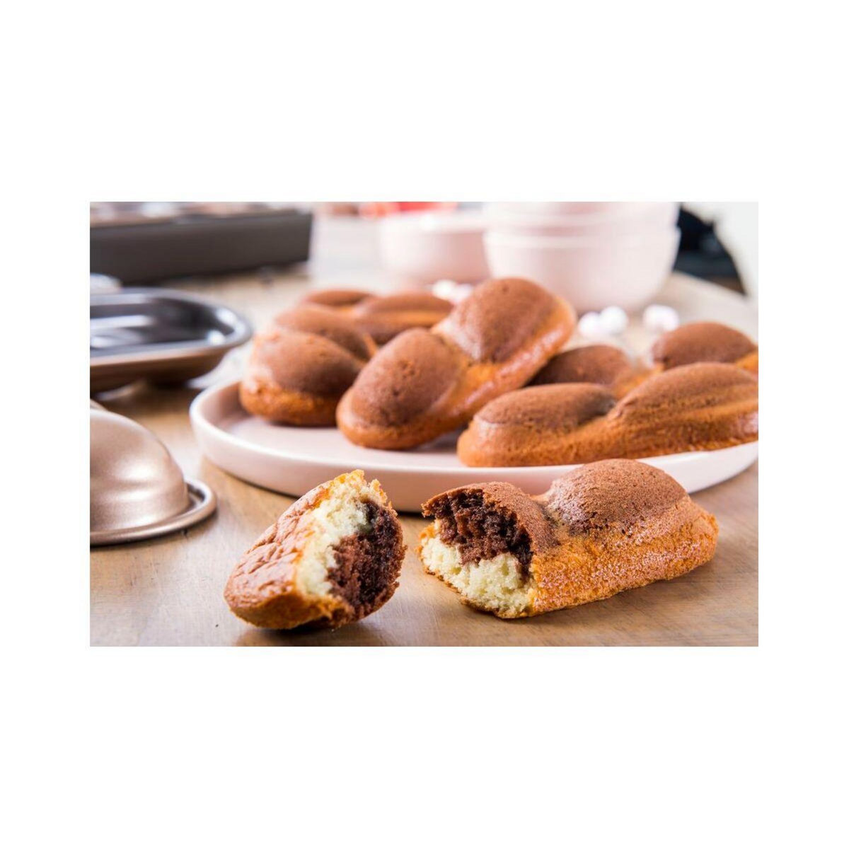 TEFAL Moule à briochette Creabake 3 moules à petite torsade