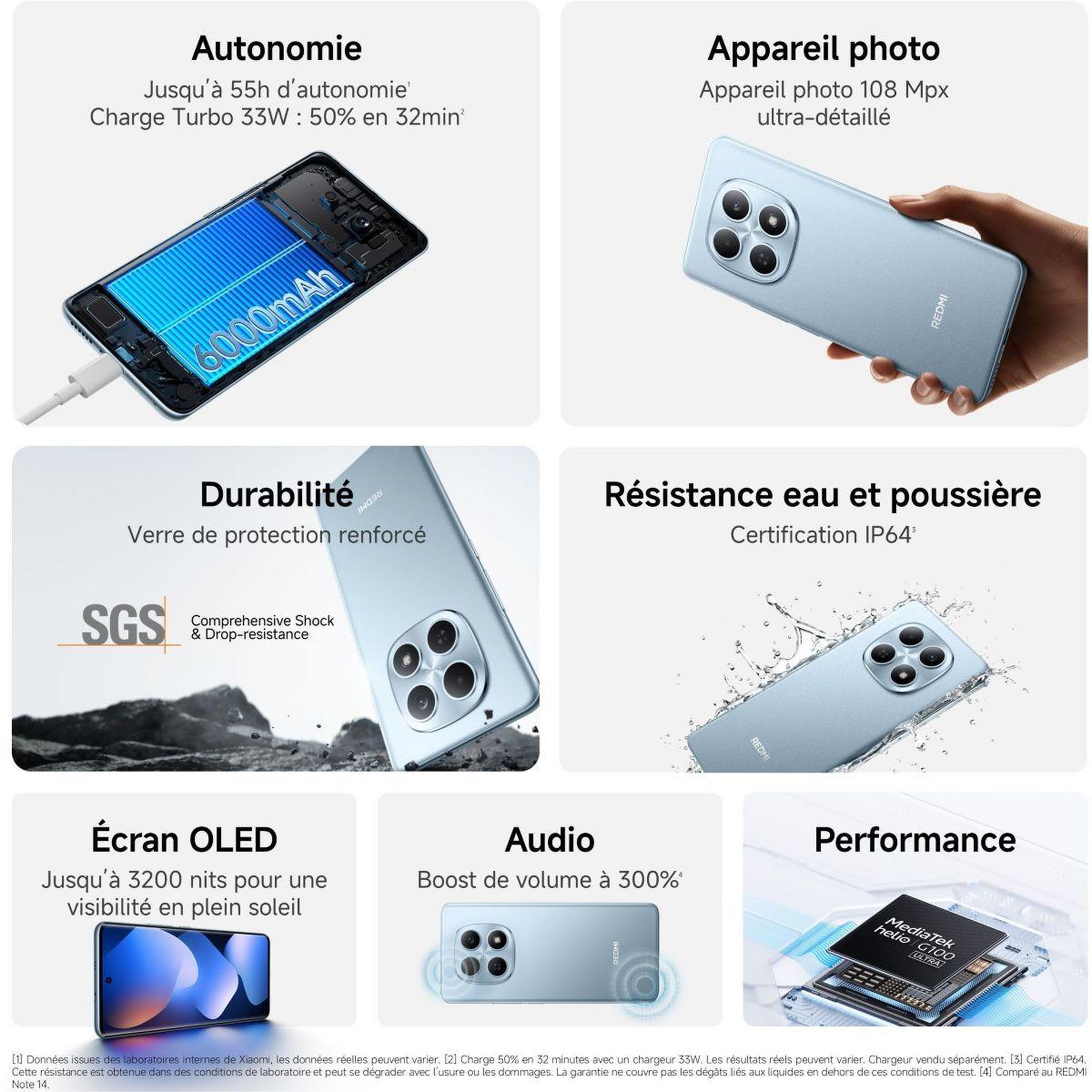 Voir la diapositive 3 : XIAOMI Smartphone redmi note 15 noir 128go 4g