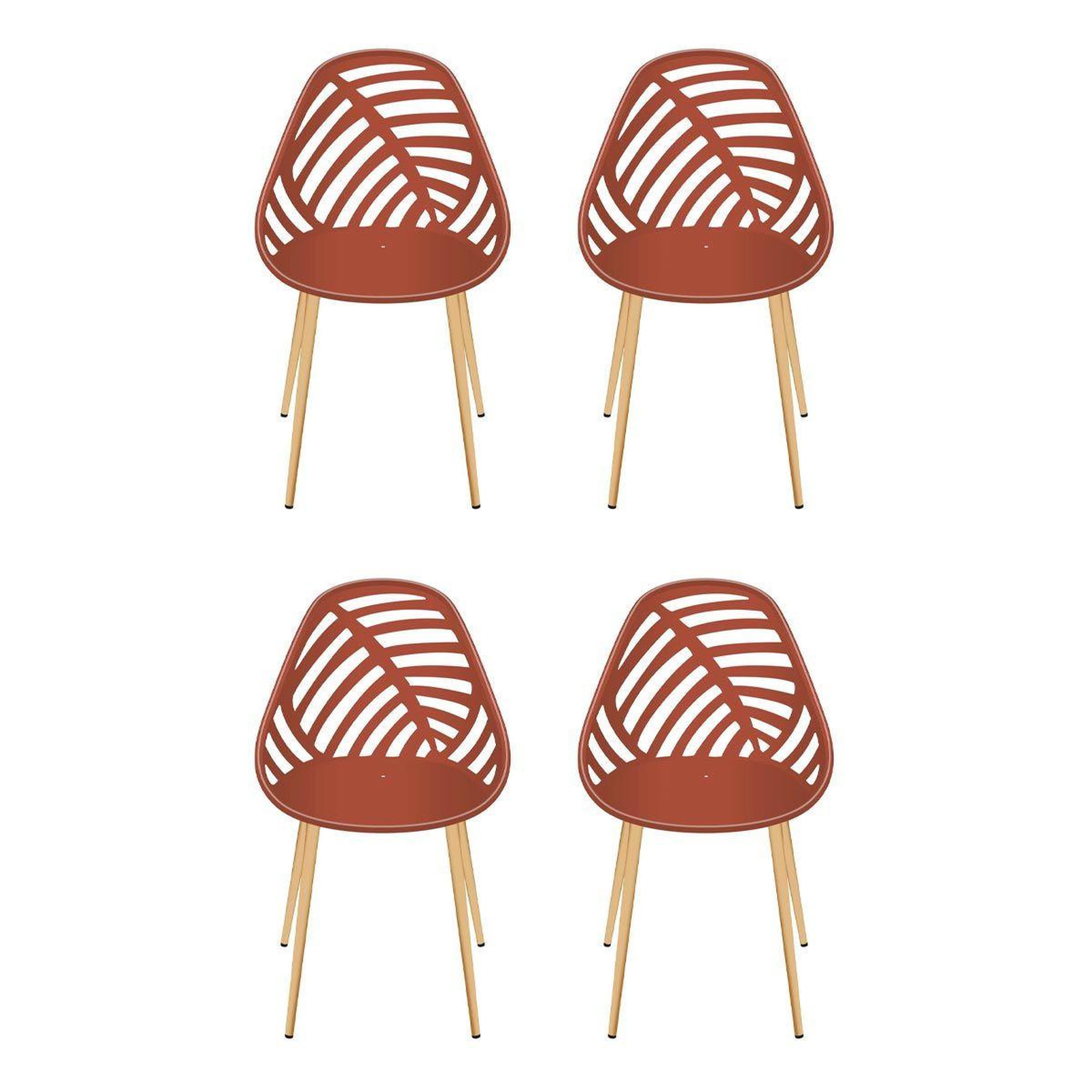 The Home Deco Factory Lot de 4 chaises de jardin  alameda  83cm terracotta