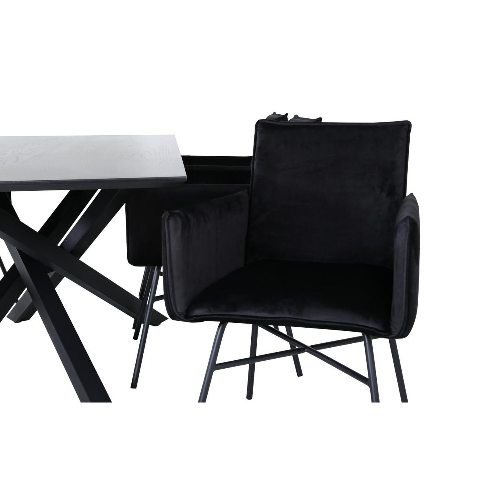 Voir la diapositive 5 : Paris Prix Ensemble table à manger & 6 chaises  piazza & petra  180cm noir