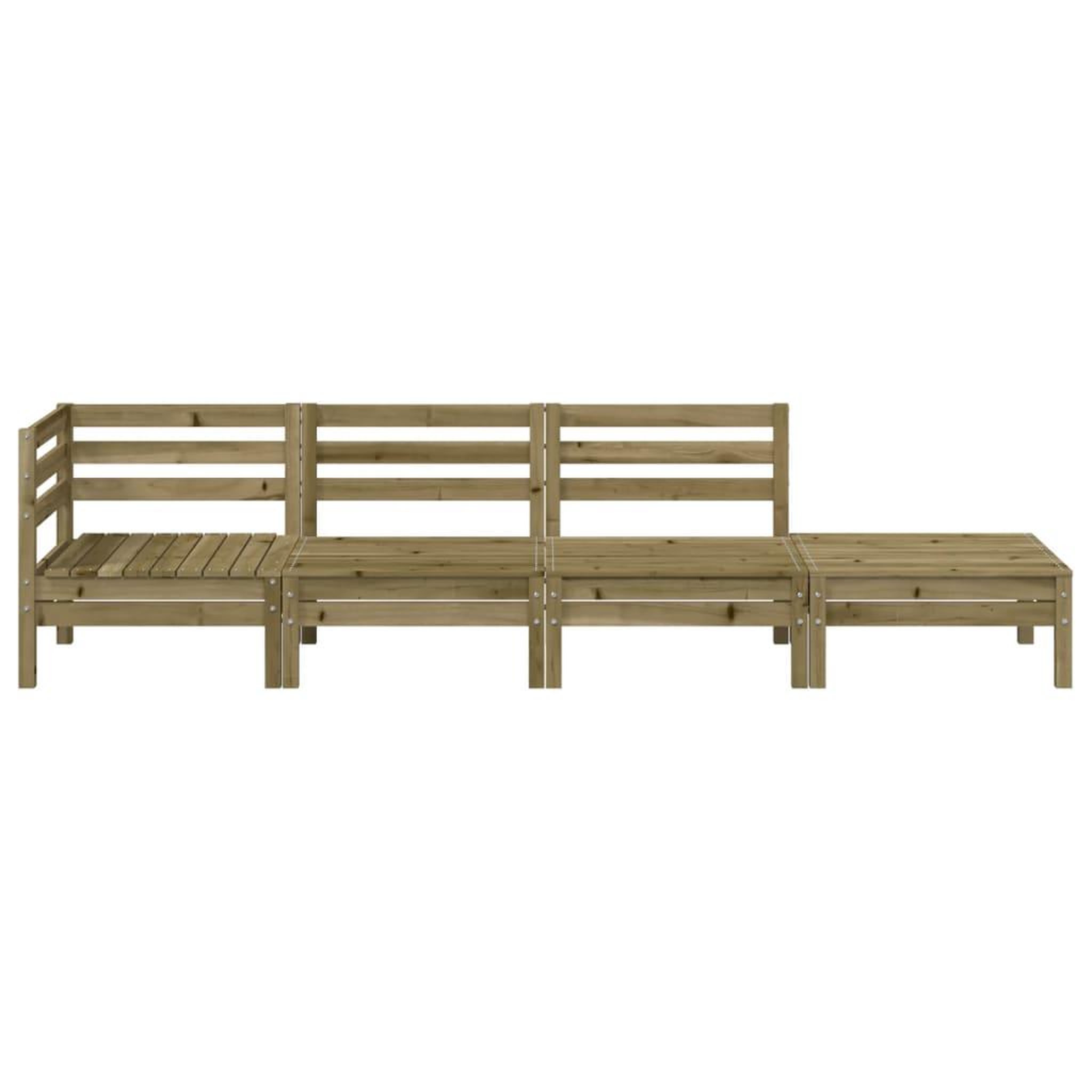 Voir la diapositive 4 : VIDAXL Canape de jardin 4 places bois de pin impregne