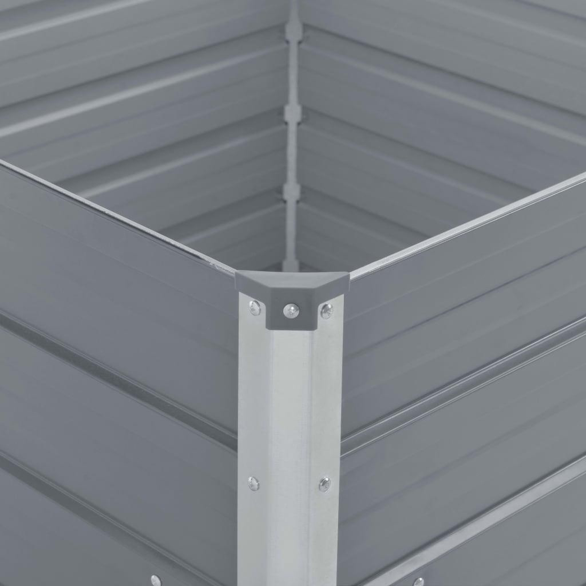 Voir la diapositive 4 : VIDAXL Jardiniere 100 x 100 x 45 cm Acier galvanise Gris