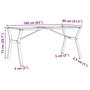 Voir la diapositive 6 : VIDAXL Pieds de table a manger cadre en Y 160x80x73 cm acier