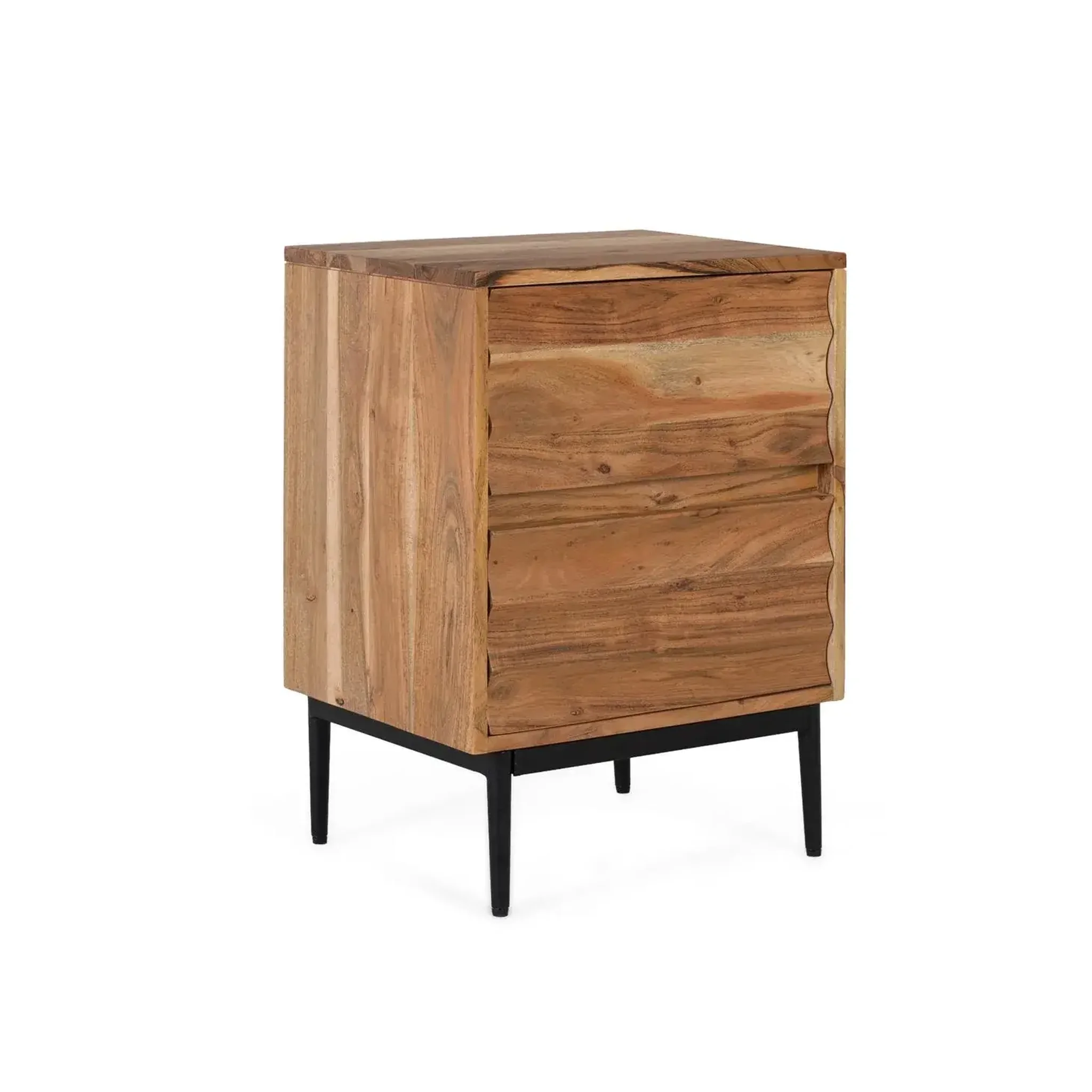 Voir la diapositive 3 : GINER Y COLOMER SL Table de chevet en bois d'acacia 45 cm style rustique moderne