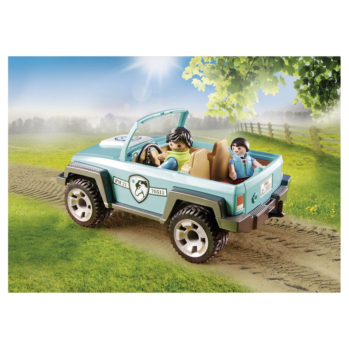 PLAYMOBIL 70511 - Country Voiture et Van pour poney 