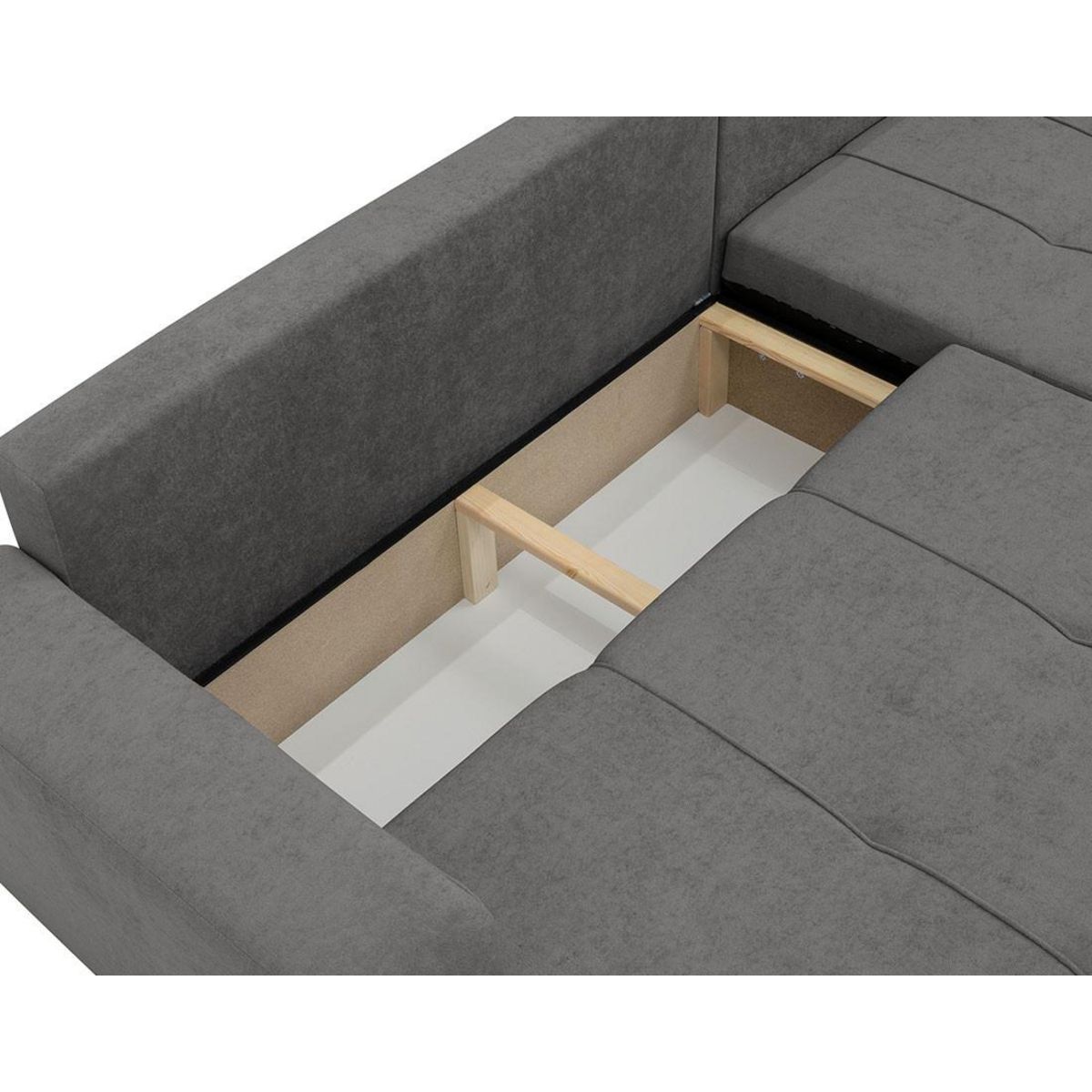 BEST MOBILIER Nicole - canapé d'angle réversible 5 places convertible avec coffre en tissu