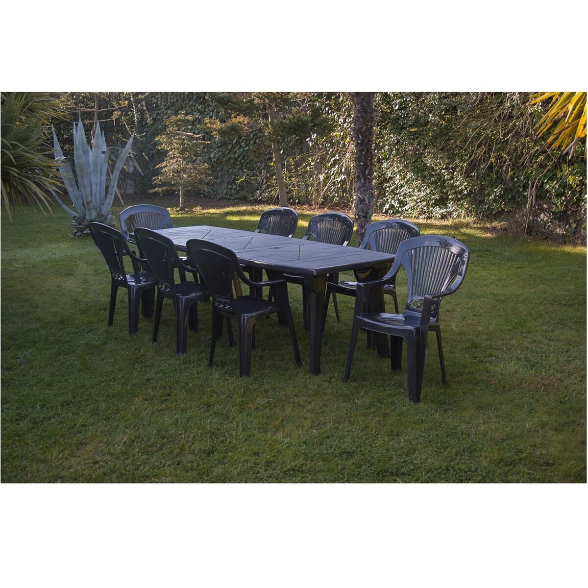 ARETA Table de jardin extensible - 8/10 places - Résine - Gris - LIPARI 2