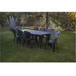 ARETA Table de jardin extensible - 8/10 places - Résine - Gris - LIPARI 2