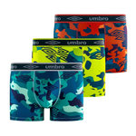UMBRO Lot de 3 boxers homme Pur Kamo. Coloris disponibles : Rouge