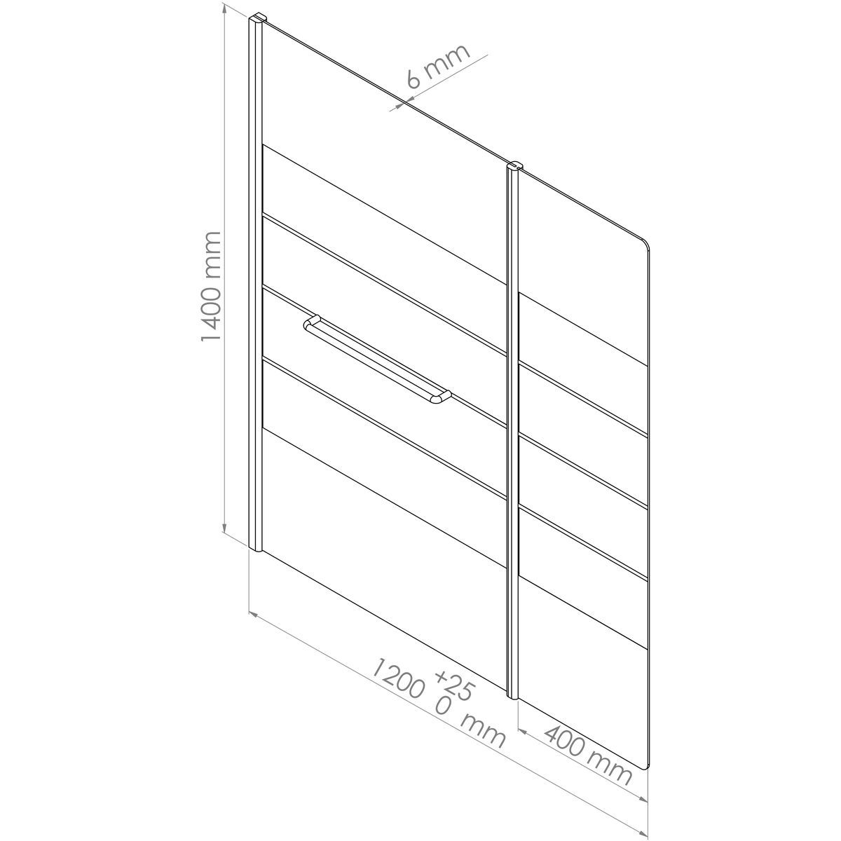 ONDEE ROSA Pare-baignoire 120x140