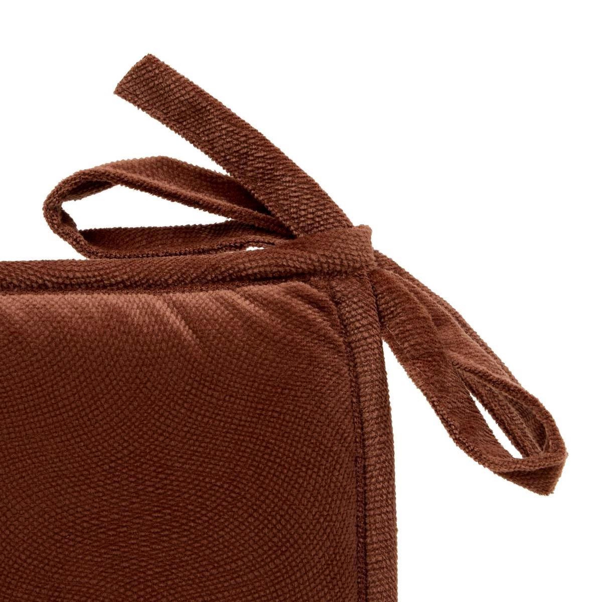 Voir la diapositive 2 : ATMOSPHERA Galette de chaise uni  lilou  38x38cm marron tonka