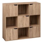 FIVE Etagère 9 cases Mix n'modul 5 portes - Marron