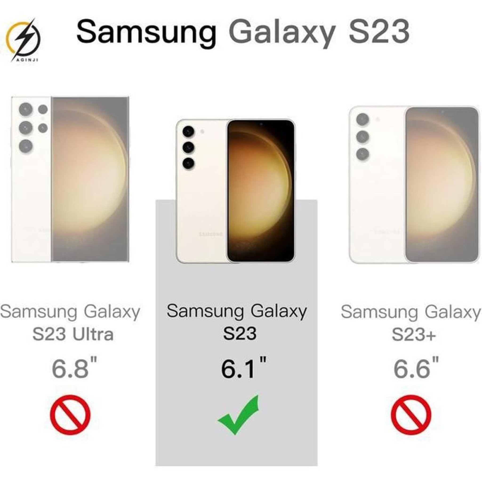 Voir la diapositive 2 : Coque de protection transparente pour Samsung Galaxy S23 5G 6,1 po, bumper TPU et dos PC dur anti-choc anti-rayures anti-jaunissement