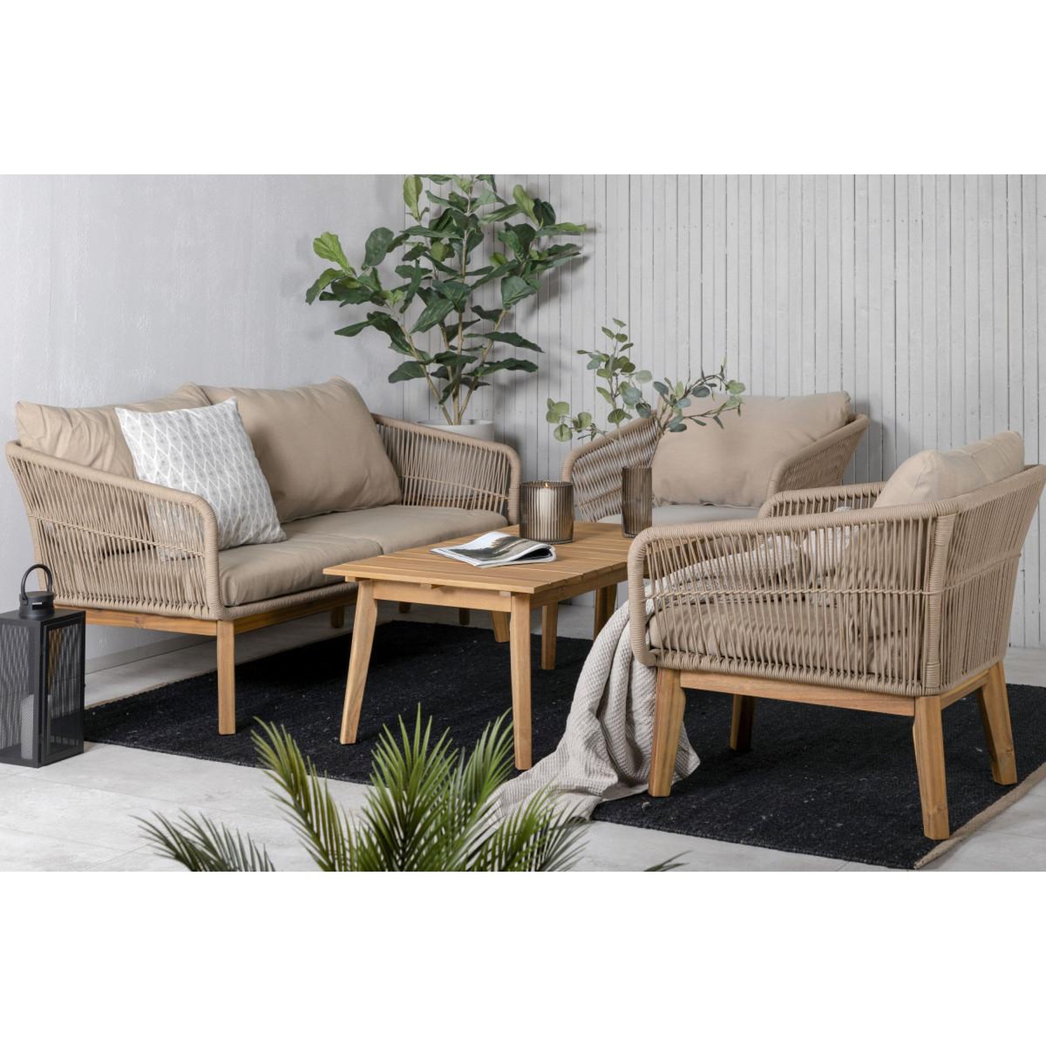 Voir la diapositive 5 : Paris Prix Salon de jardin en bois  chania  164cm beige