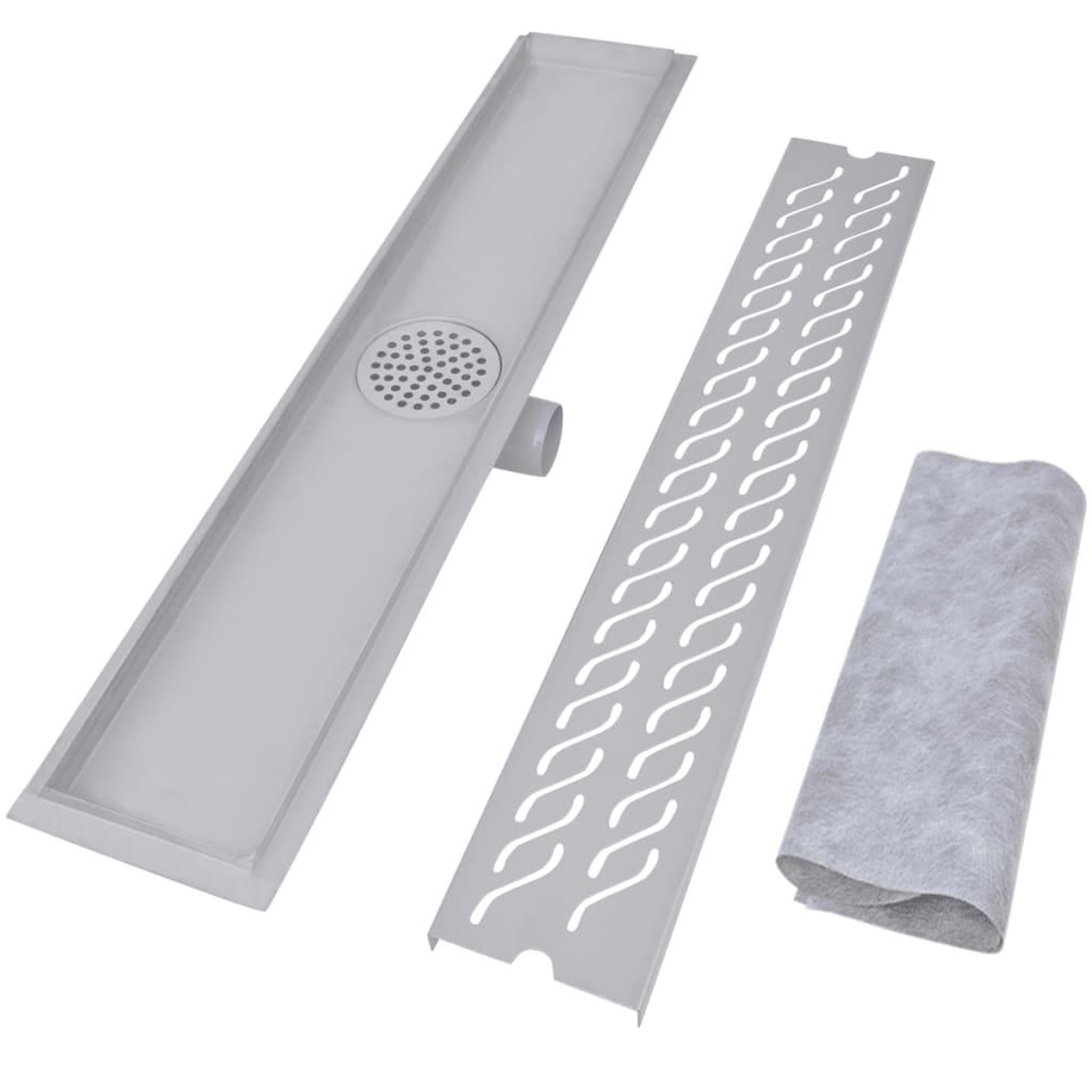 Voir la diapositive 4 : VIDAXL Drain de douche lineaire 2 pcs Vague 730x140mm Acier inoxydable