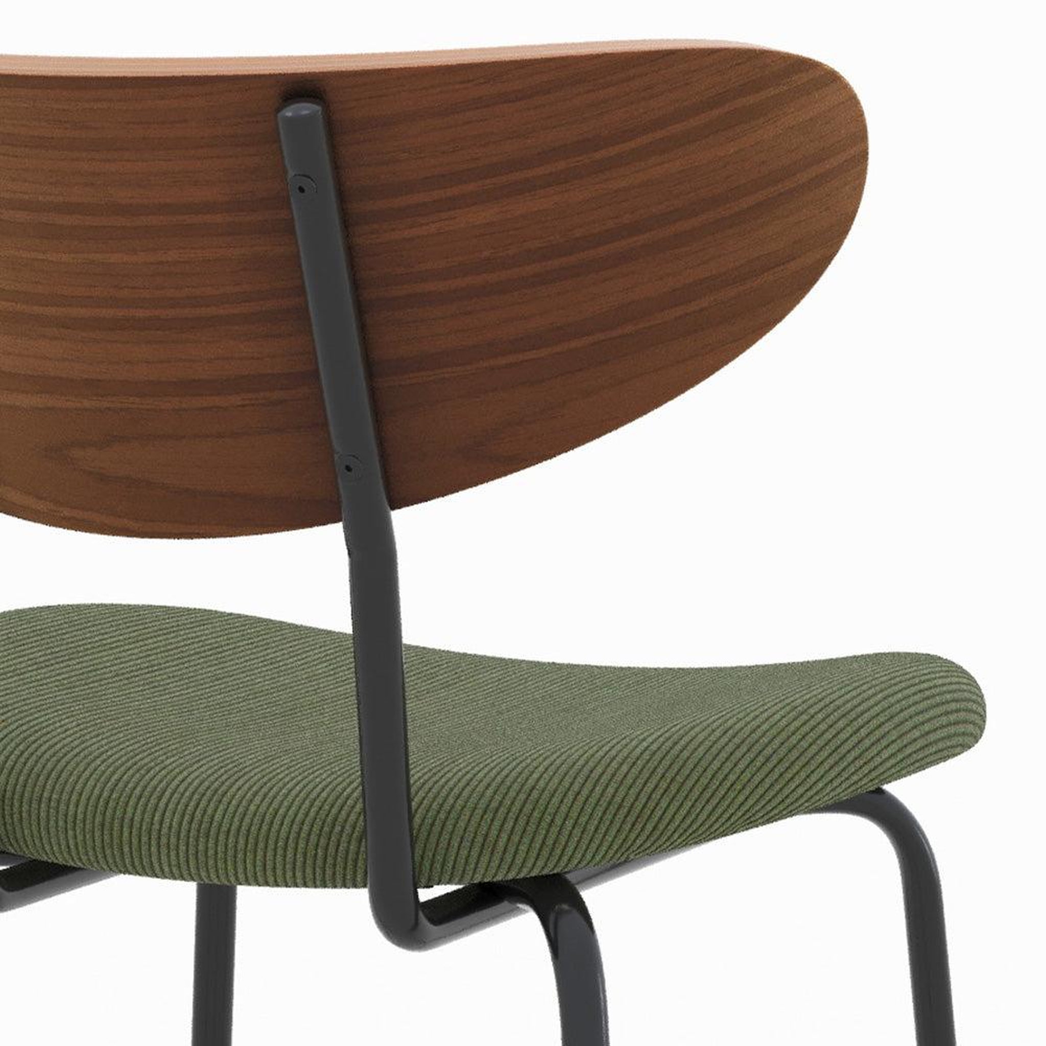 Voir la diapositive 6 : MAISON PAVANE Lot de 2 chaises pour îlot central en velours côtelé kaki 64.5 cm-jade