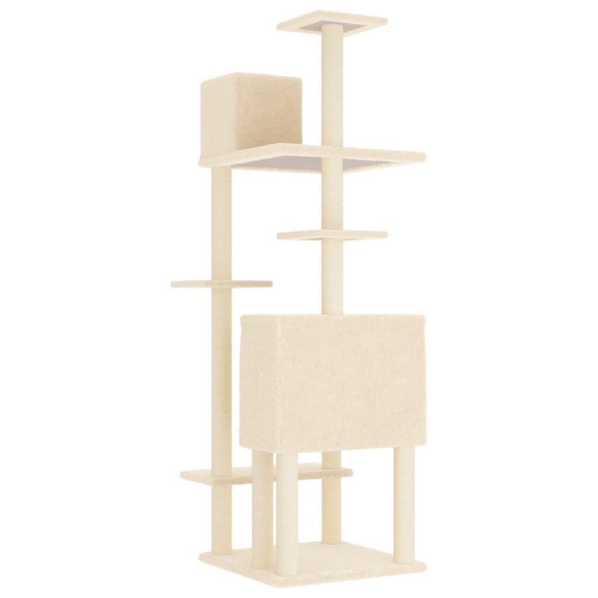 VIDAXL Arbre a chat avec griffoirs en sisal Creme 154 cm