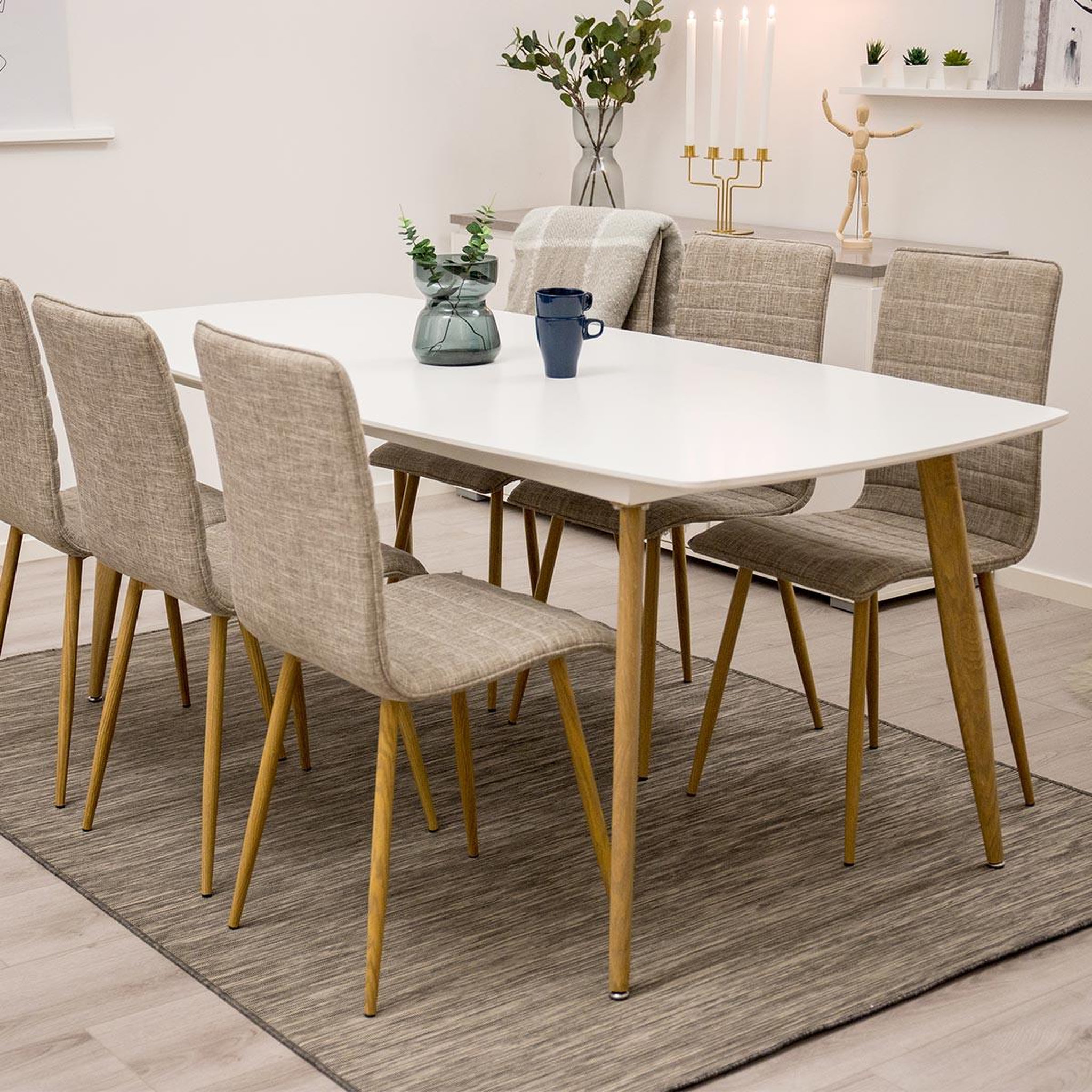 Voir la diapositive 5 : Paris Prix Table à Manger  Polar  240cm Blanc & Naturel