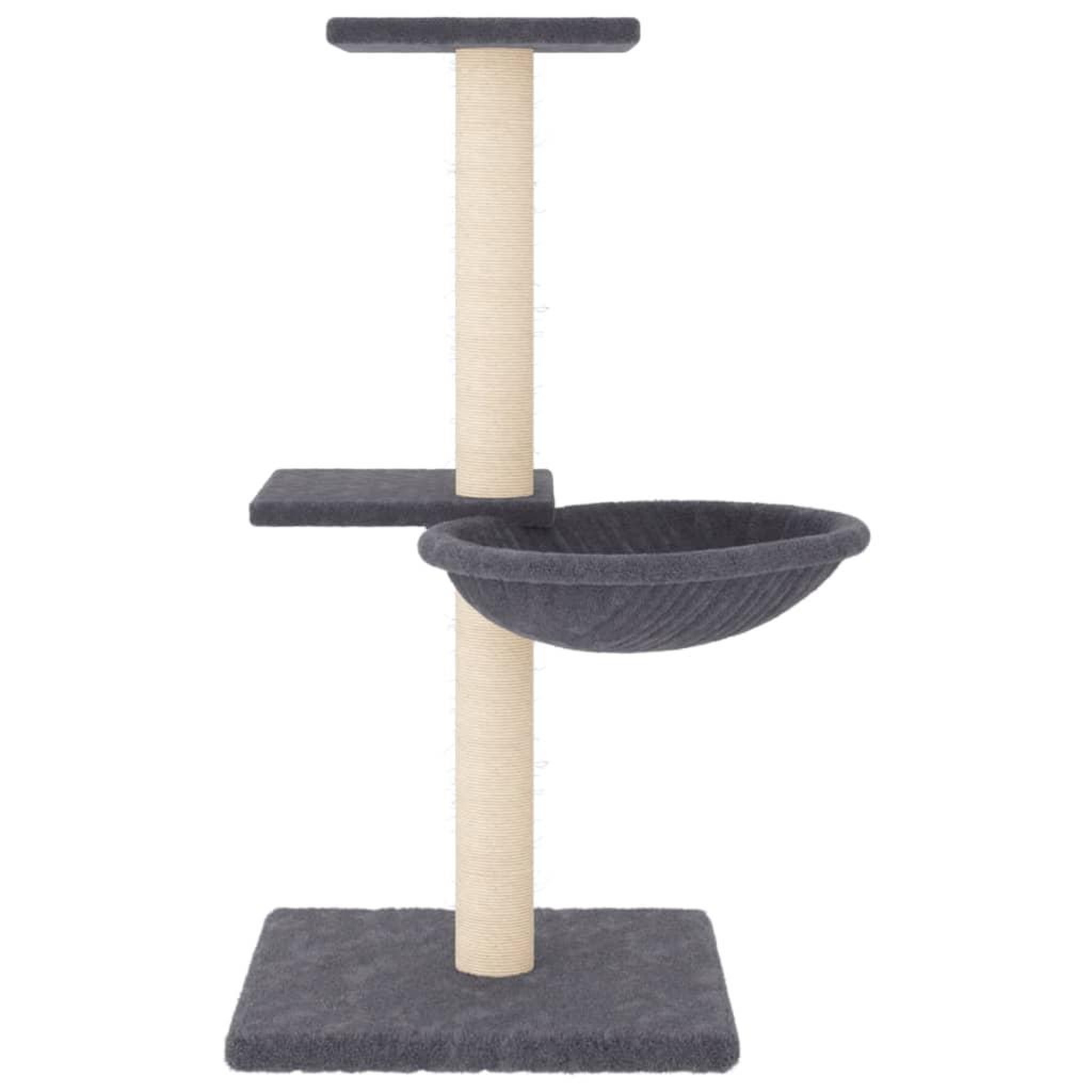 Voir la diapositive 3 : VIDAXL Arbre a chat avec griffoirs en sisal gris fonce 72 cm