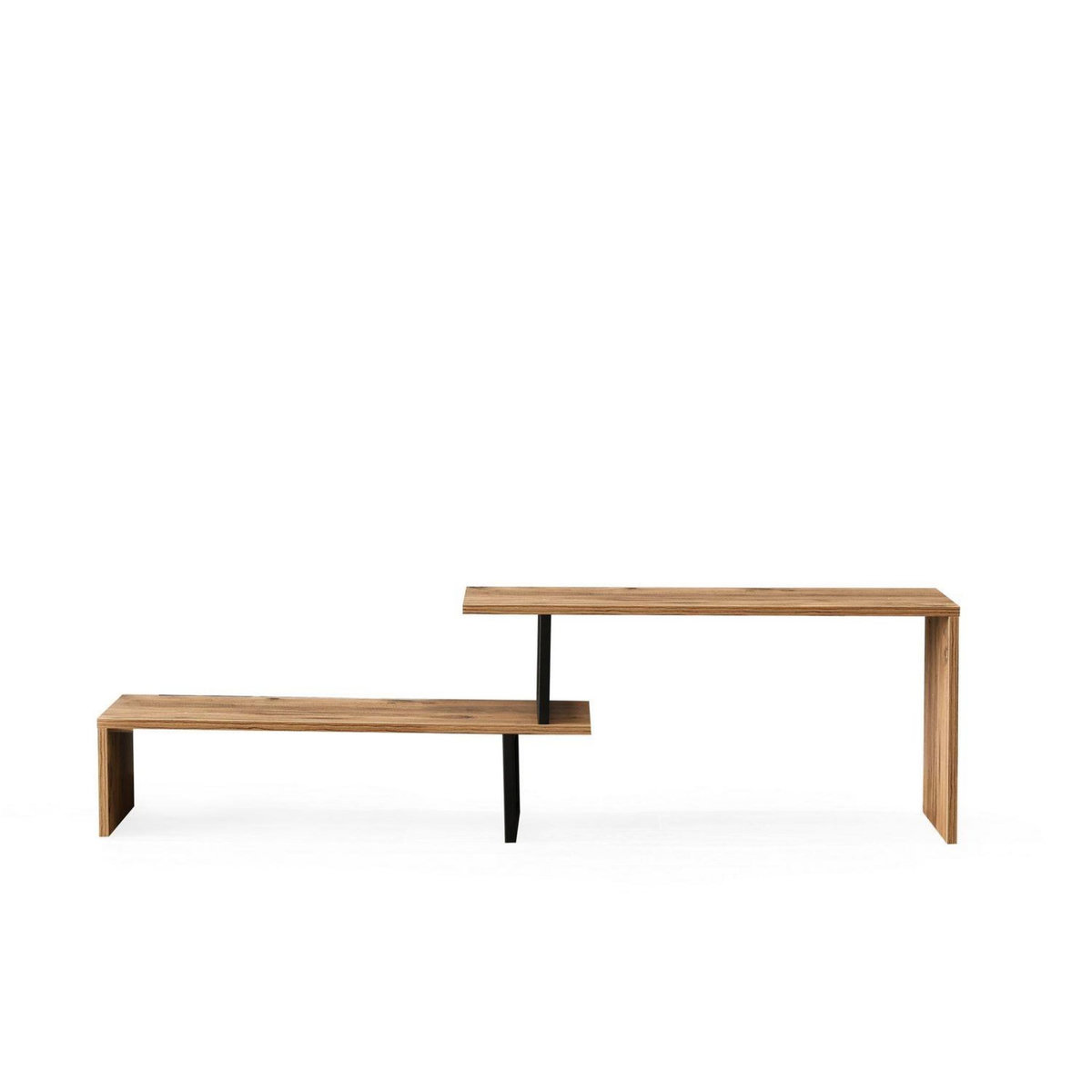 TOILINUX Meuble TV design industriel Ovit - L. 120 x H. 45 cm - Marron