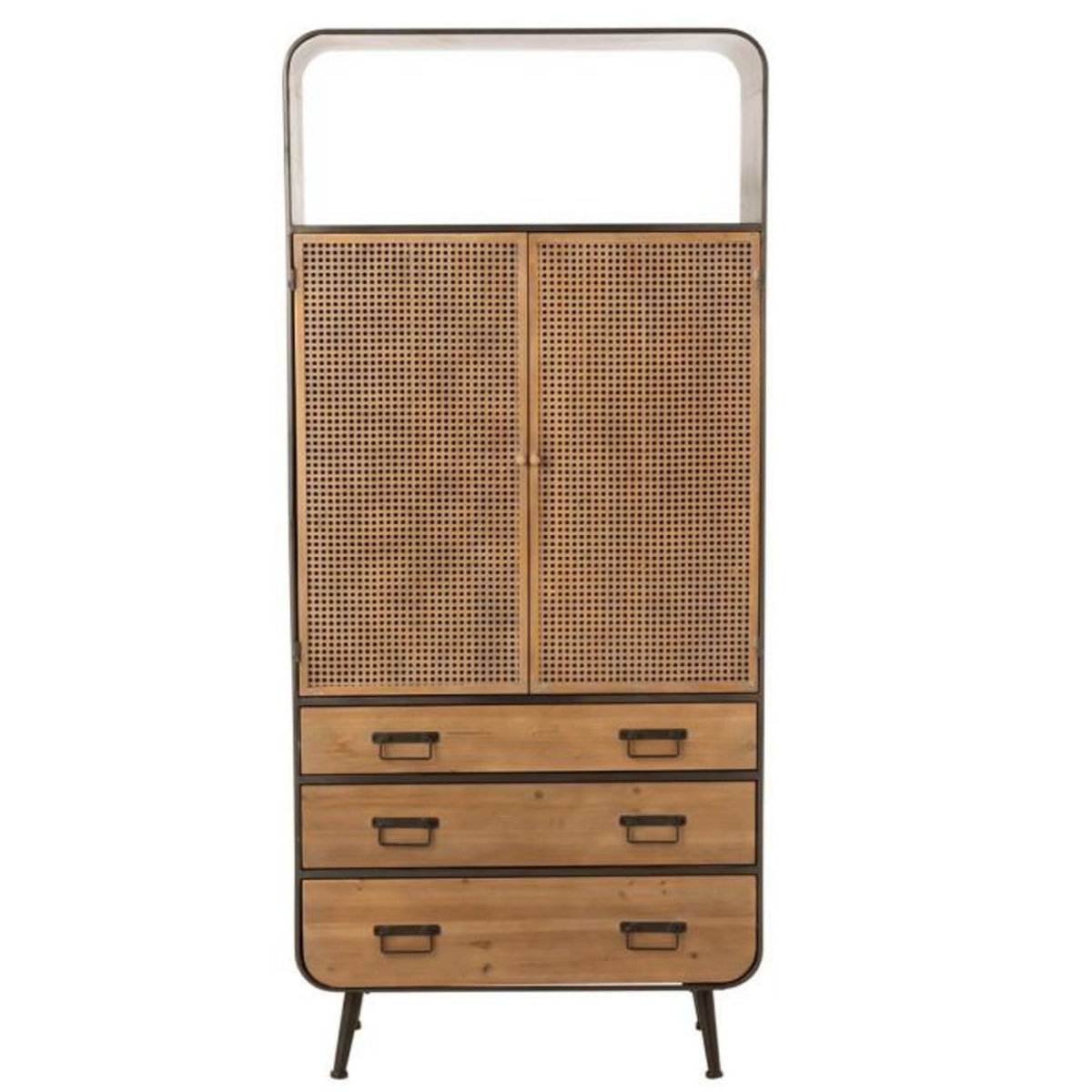 Paris Prix Buffet 3 Tiroirs en Bois  Hulta  180cm Naturel & Noir