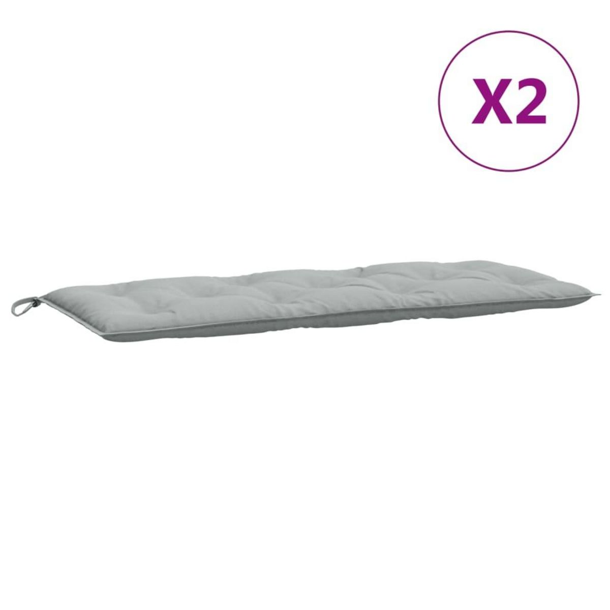 VIDAXL Coussins de banc de jardin lot de 2 gris clair melange tissu