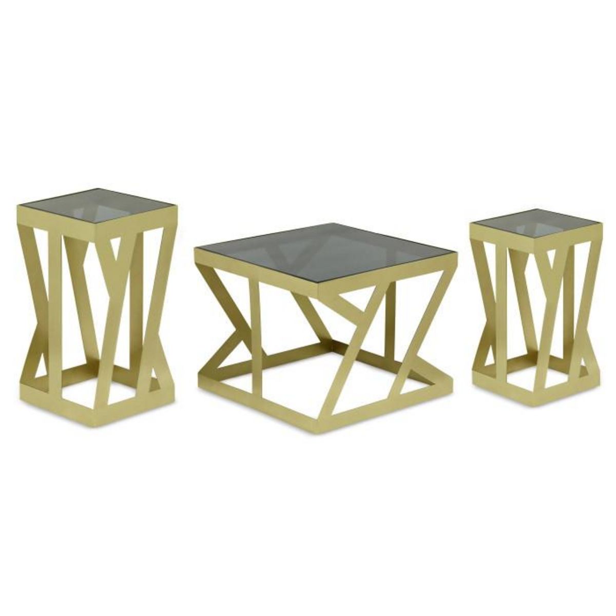 Paris Prix Lot de 3 Tables d'Appoint  Zeli  63cm Or