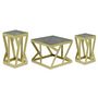 Voir la diapositive 2 : Paris Prix Lot de 3 Tables d'Appoint  Zeli  63cm Or