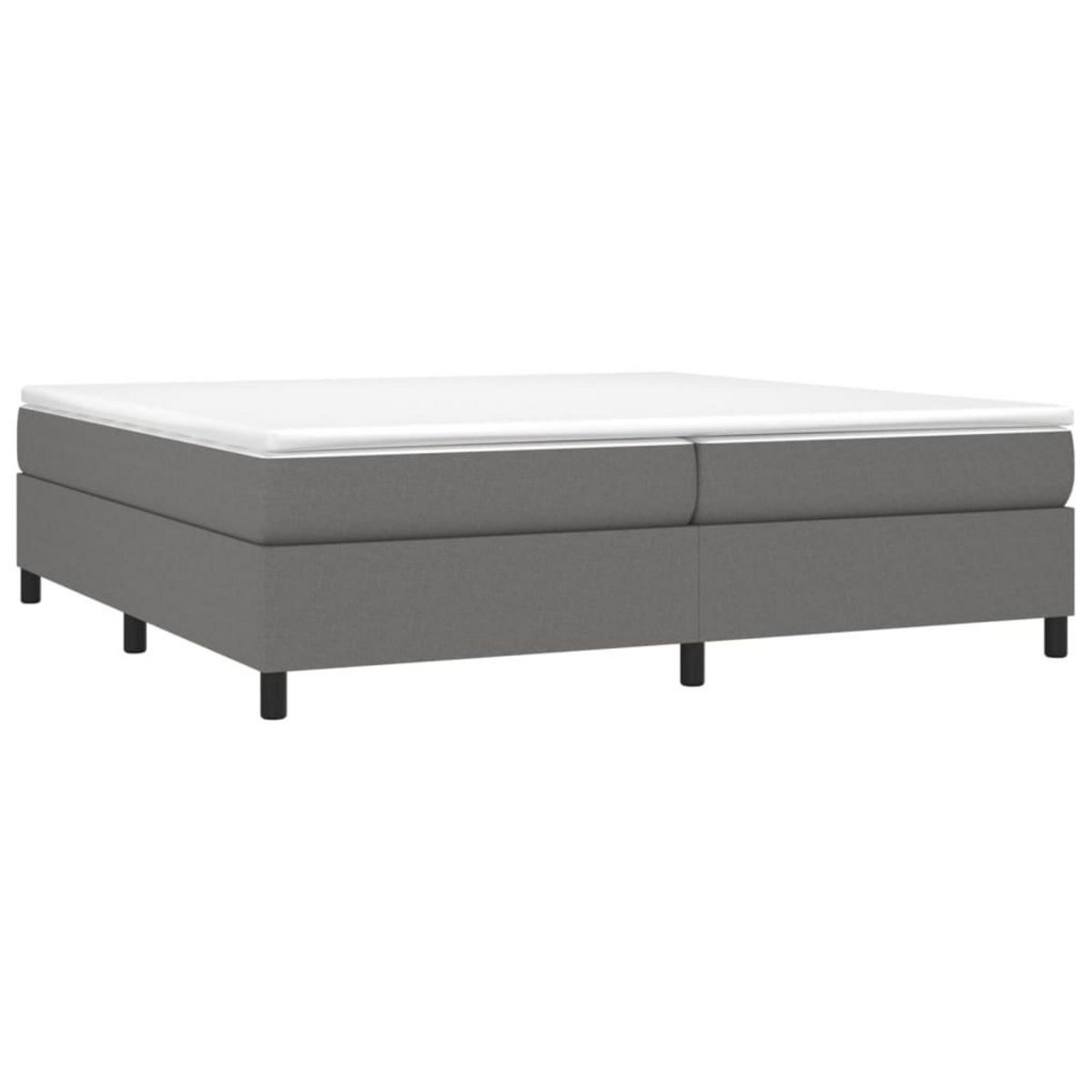 VIDAXL Sommier a lattes de lit avec matelas Gris fonce 200x200cm Tissu