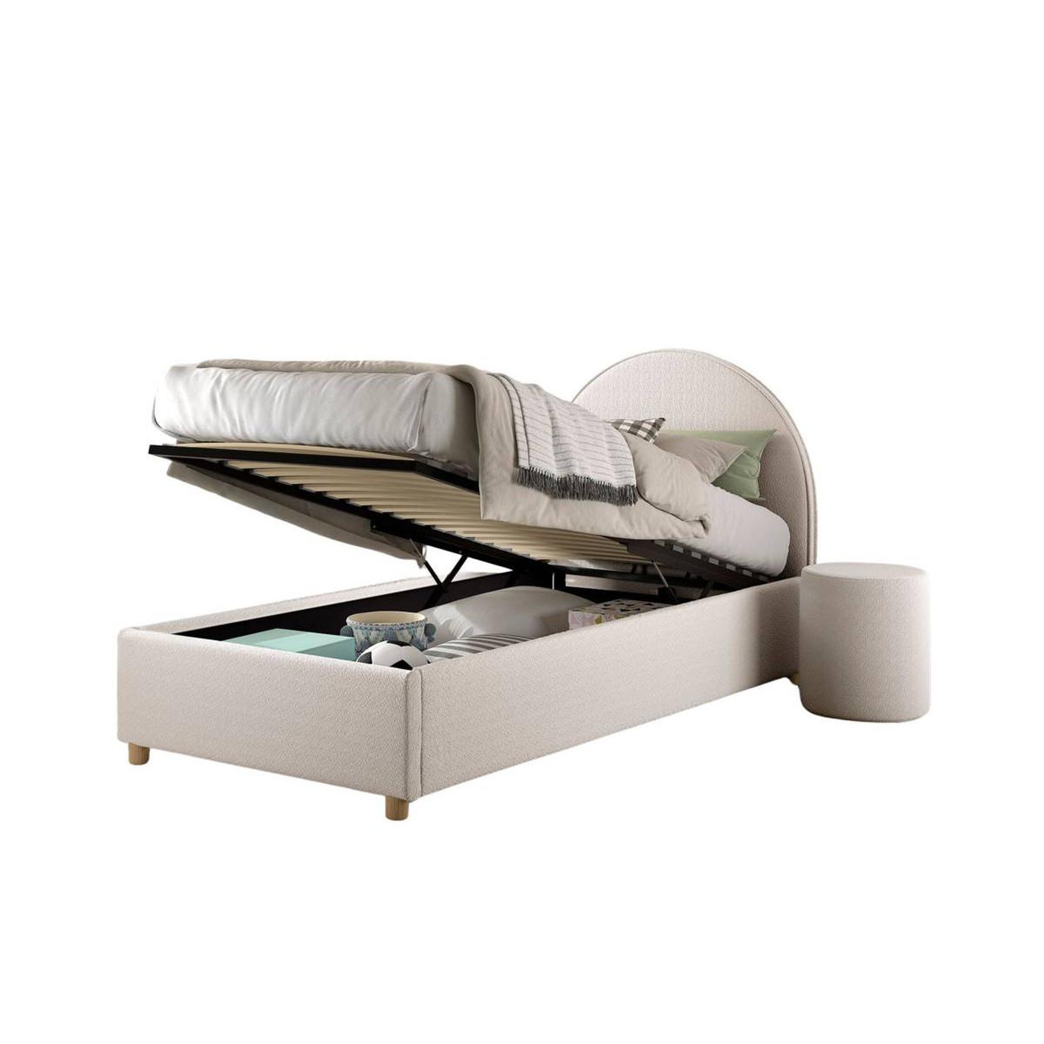 Voir la diapositive 3 : Paris Prix Pack - lit coffre enfant & pouf  moon  90x200cm blanc