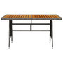 Voir la diapositive 2 : VIDAXL Table de jardin Gris 130x70x72 cm Resine tressee et acacia