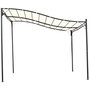 Voir la diapositive 4 : OUTSUNNY Pergola tonnelle de jardin auvent 2,97 x 2,97 m adossable métal noir polyester anti-UV beige
