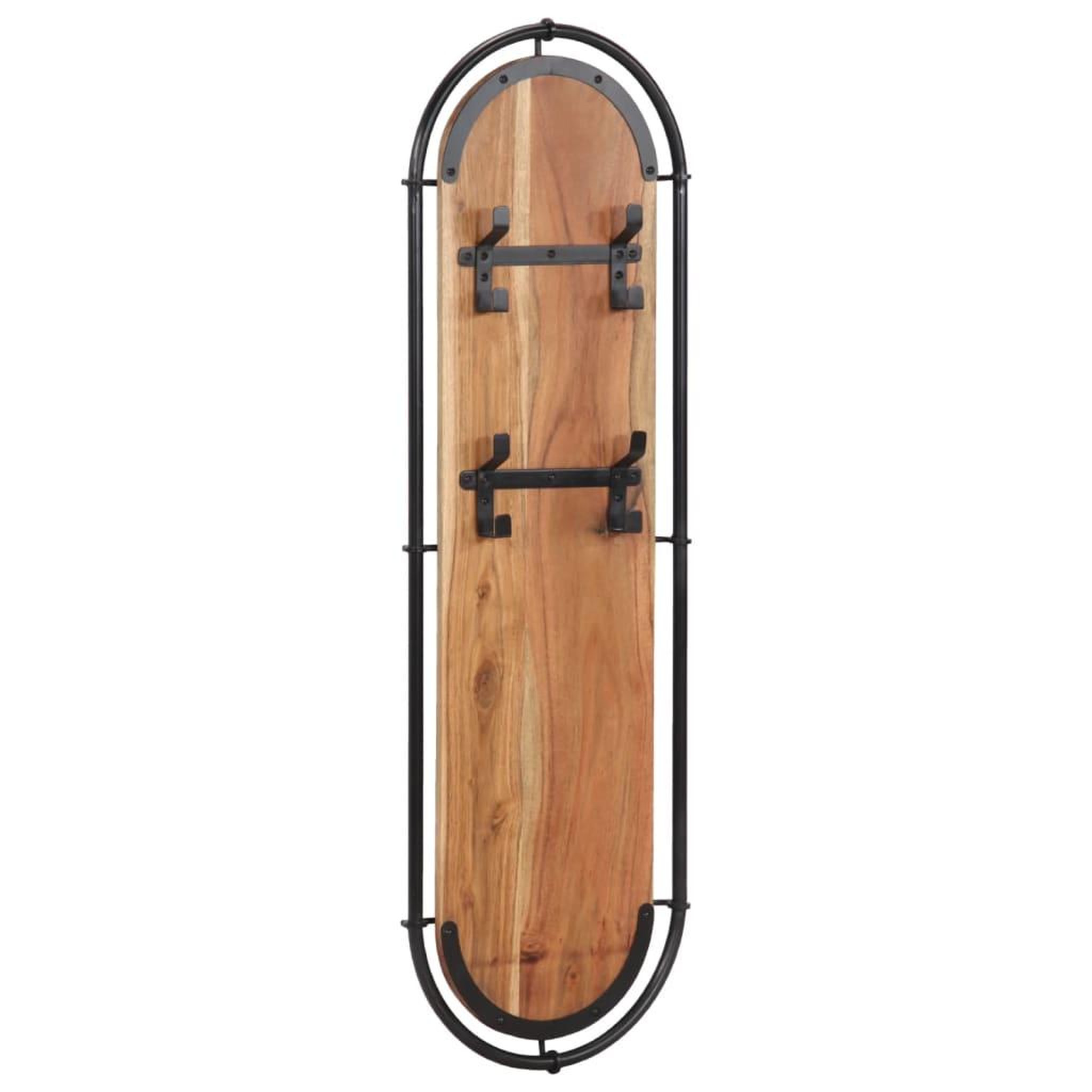 Voir la diapositive 4 : VIDAXL Porte-manteaux muraux et 4 crochets 2 pcs bois massif d'acacia