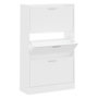 Voir la diapositive 2 : VIDAXL Armoire a chaussures Blanc 63x24x103 cm Bois d'ingenierie