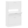 Voir la diapositive 2 : VIDAXL Armoire a chaussures Blanc 63x24x103 cm Bois d'ingenierie