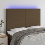 VIDAXL Tete de lit a LED Marron fonce 144x5x118/128 cm Tissu