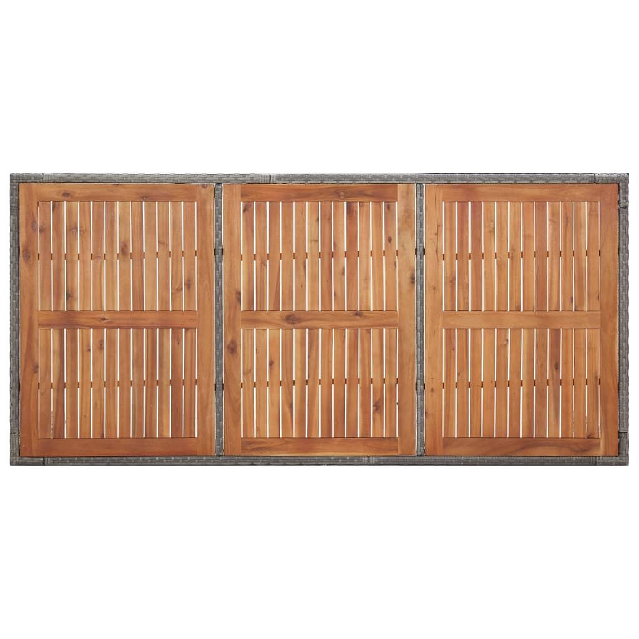 Voir la diapositive 4 : VIDAXL Table de jardin Gris 190x90x75cm Resine tressee et acacia