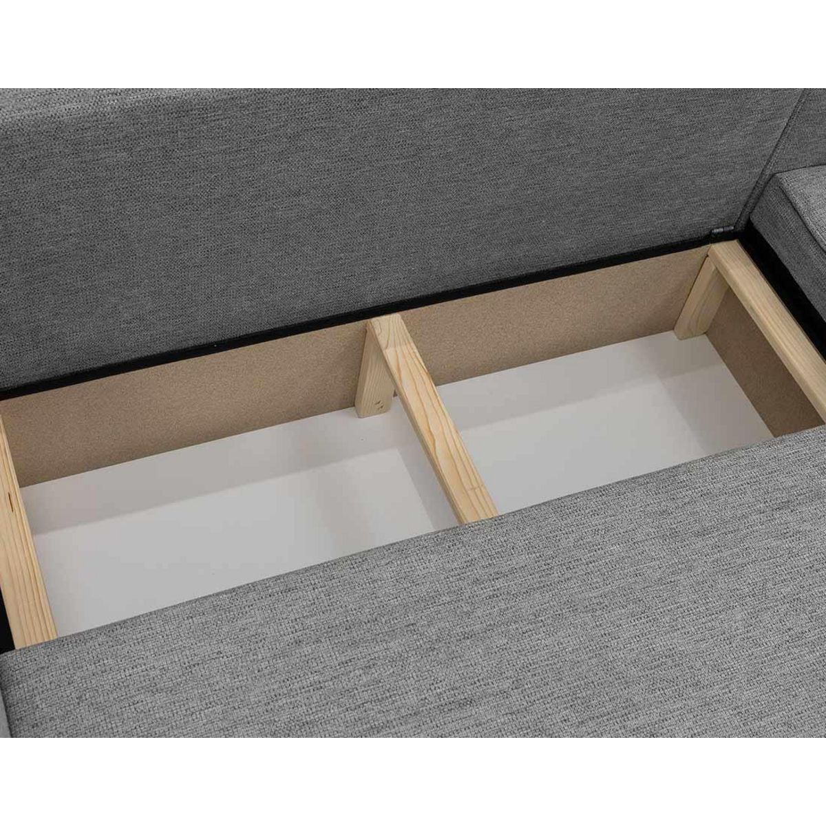 BEST MOBILIER Cezanne - canapé panoramique en u 7 places convertible avec coffre en tissu texturé