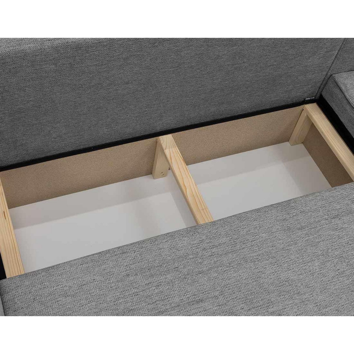 BEST MOBILIER Cezanne - canapé panoramique en u 7 places convertible avec coffre en tissu texturé