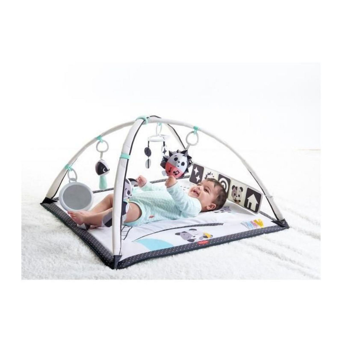 TINY LOVE Tiny Love Tapis deveil Bebe Musical, Design, Collection Black + White, Des la naissance, 0m +, 93 x 85 x 49 cm