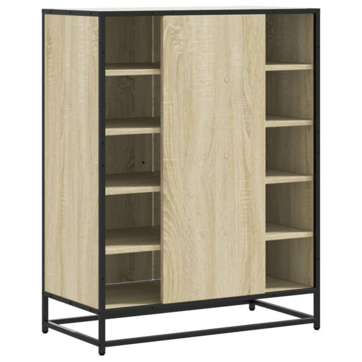 VIDAXL Armoire à chaussures chêne sonoma bois d ingénierie et métal