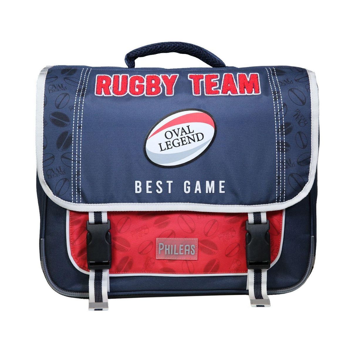 Bagtrotter BAGTROTTER Cartable 38 cm Phileas Rugby Bleu - Le Plus Confortable des Cartables - Ergonomie/Confort/Sécurité - Système Smart Comfort